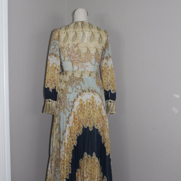 NWOT H&M Royal Wedding Pleated Chiffon Wrap Maxi Dress - Picture 8 of 13